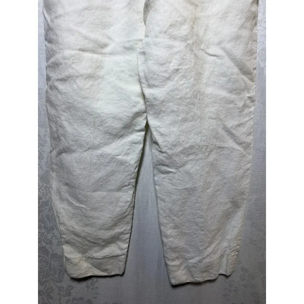 Angelico Pants 38x29 White 100% Linen Reserve Custom Beach Resort